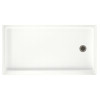 32-in D x 60-in W x 4.3125-in H Solid Surface Shower Base with Right-Hand Drain in Tahiti White