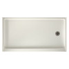 32-in D x 60-in W x 4.3125-in H Solid Surface Shower Base with Right-Hand Drain in Bisque
