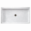 60.375-in D x 34.188-in W x 5.5-in H Solid Surface Shower Base in Ice
