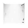 30-in D x 60-in W x 72-in H Solid Surface Bathtub Wall Kit in White