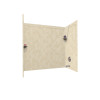 32-in D x 60-in W x 60-in H Solid Surface Bathtub Wall Kit in Cloud Bone