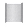 32-in D x 60-in W x 60-in H Solid Surface Bathtub Wall Kit in Ice