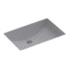 22-in W x 16-in D x 6.25-in H Solid Surface Undermount Bathroom Sink in Gray Granite