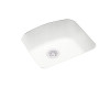 20.875-in D x 20.125-in W x 9.25-in H Solid Surface Undermount Single Bowl Kitchen Sink with 0-Hole in Tahiti White