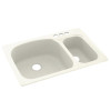 33-in D x 22-in W x 9.75-in H Solid Surface Dual Mount Double Bowl Kitchen Sink with 3-Hole in Bisque