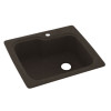 25-in D x 22-in W x 9.5-in H Solid Surface Dual Mount Single Bowl Kitchen Sink with 1-Hole in Canyon