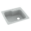 Swan KS02522SB.053-2B 25-in D x 22-in W x 9.5-in H Solid Surface Dual Mount Single Bowl Kitchen Sink with 2-Hole in Tahiti Gray