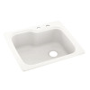 25-in D x 22-in W x 9.5-in H Solid Surface Dual Mount Single Bowl Kitchen Sink with 2-Hole in Tahiti Ivory