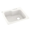 25-in D x 22-in W x 9.5-in H Solid Surface Dual Mount Single Bowl Kitchen Sink with 4-Hole in Tahiti Ivory