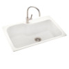 33-in D x 22-in W x 10.563-in H Solid Surface Dual Mount Single Bowl Kitchen Sink with 1-Hole in Tahiti Ivory