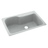 33-in D x 22-in W x 10.563-in H Solid Surface Dual Mount Single Bowl Kitchen Sink with 2-Hole in Tahiti Gray