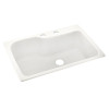 33-in D x 22-in W x 10.563-in H Solid Surface Dual Mount Single Bowl Kitchen Sink with 2-Hole in Tahiti Ivory