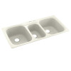 44-in D x 22-in W x 9.5-in H Solid Surface Dual Mount Triple Bowl Kitchen Sink with 2-Hole in Bisque