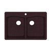 33-in D x 22-in W x 9.063-in H Granite Dual Mount Double Bowl Kitchen Sink with 1-Hole in Espresso