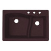 33-in D x 22-in W x 5.625-in H Granite Dual Mount Double Bowl Kitchen Sink with 3-Hole in Espresso