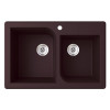 Swan QZRC-3322-170 33-in D x 22-in W x 9.563-in H Granite Dual Mount Double Bowl Kitchen Sink with 1-Hole in Espresso