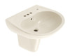Toto LHT241.4G#11 22-7/8-in Wall Mounted Bathroom Sink with 3 Faucet Holes Drilled, Overflow and SanaGloss Ceramic Glaze in Colonial White