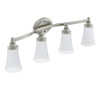 4 Light Bathroom Sconce with Frosted Shades in Brushed Nickel 4 Light Bathroom Sconce with Frosted Shades in Brushed Nickel
