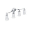 4 Light Bathroom Sconce with Frosted Shades in Chrome 4 Light Bathroom Sconce with Frosted Shades in Chrome