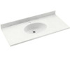 Swan CH1B2261-011 Solid Surface 61-in x 22-in Integral Single Sink Bathroom Vanity Top in Tahiti White