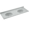 Solid Surface 73-in x 22-in Integral Double Sink Bathroom Vanity Top in Tahiti Gray