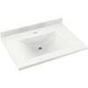 Composite 37-in x 22-in Integral Single Sink Bathroom Vanity Top in Tahiti White