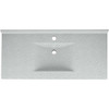 Composite 43-in x 22-in Integral Single Sink Bathroom Vanity Top in Tahiti Gray