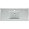 Composite 49-in x 22-in Integral Single Sink Bathroom Vanity Top in Tahiti Gray