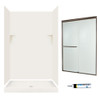Swan SSP3248018-M46570BR 72-in x 48-in x 32-in 5-Piece Alcove Shower Kit in Bisque