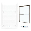 Swan STP3448010-M46570BC 72.5-in x 48-in x 34-in 5-Piece Alcove Shower Kit in White