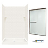 Swan STP3448018-M46570BR 72.5-in x 48-in x 34-in 5-Piece Alcove Shower Kit in Bisque