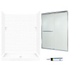 STP3460010-M58570CR 72.5-in x 60-in x 34-in 5-Piece Alcove Shower Kit in White