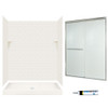 stone 72.5-in x 60-in x 34-in 5-Piece Alcove Shower Kit in Bisque