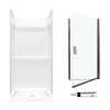 SVP3636010-M32570BC 73.25-in x 36-in x 36-in 3-Piece Alcove Shower Kit in White