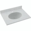 Solid Surface 19-in x 17-in Integral Single Sink Bathroom Vanity Top in Tahiti Gray