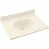 Solid Surface 25-in x 19-in Integral Single Sink Bathroom Vanity Top in Pebble