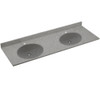 Swan VT2B2261-042 Solid Surface 61-in x 22-in Integral Double Sink Bathroom Vanity Top in Gray Granite