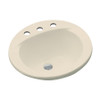 19-in Drop In Bathroom Sink with 3 Faucet Holes Drilled and Overflow in Bone 19-in Drop In Bathroom Sink with 3 Faucet Holes Drilled and Overflow in Bone