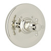 Rohl A4914XMPN Trim Plate without Volume Control with Cross Handle, Polished Nickel
