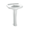 24-1/4-in Pedestal Bathroom Sink with Single Faucet Hole Drilled and Overflow, Pedestal Included in Cotton 24-1/4-in Pedestal Bathroom Sink with Single Faucet Hole Drilled and Overflow, Pedestal Included in Cotton