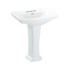 Toto LPT780.4#01 27-in Pedestal Bathroom Sink with 3 Faucet Holes Drilled and Overflow, Pedestal Included in Cotton