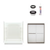 75.75-in x 34-in x 60-in Vikrell Wall and Floor 5-Piece Alcove Shower Kit in Deep Bronze with Frosted Glass 75.75-in x 34-in x 60-in Vikrell Wall and Floor 5-Piece Alcove Shower Kit in Deep Bronze with Frosted Glass