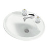 20-in x 17-in x 8-in Vitreous China Drop-In Oval Bathroom Sink with 8-in Centers and Overflow in White 20-in x 17-in x 8-in Vitreous China Drop-In Oval Bathroom Sink with 8-in Centers and Overflow in White