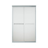 42.625-in to 47.625-in W x 70.0625-in H Frameless Sliding Shower Door in Silver with Frosted Glass Pattern 42.625-in to 47.625-in W x 70.0625-in H Frameless Sliding Shower Door in Silver with Frosted Glass Pattern