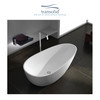 58-in L x 29-in W x 23-in H Resin Stone Freestanding Bathtub with center drain, in White