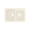 Transolid KDT33226-05 33-in x 22-in Solid Surface Kitchen Sink with Double Offset Bowls, Drop-in Installation, in Almond