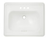 Toto LT531.4#01 22-1/2-in Drop In Bathroom Sink with 3 Faucet Holes Drilled and Overflow in Cotton