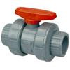 Ball Valve 1/2" CPVC Schedule 80 Socket True Union 3-Way 3-Position Multi-Port FKM O-Ring, Teflon Seat