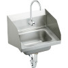 Elkay CHS1716LRSSACC Commercial Stainless Steel Handwash Sink Package with Single Faucet Hole in Buffed Satin