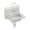 Elkay CHS1716SACMC Commercial Stainless Steel Handwash Sink Package with Single Faucet Hole in Buffed Satin